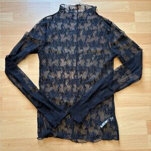 Free People Sheer Black Blouse